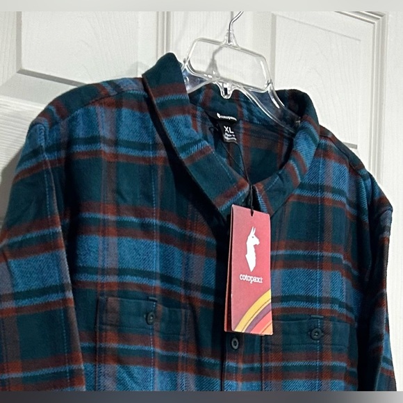 Cotopaxi Men's XL Mero Organic Flannel Shirt Blue Abyss Plaid NWT Heavyweight - Picture 9 of 13